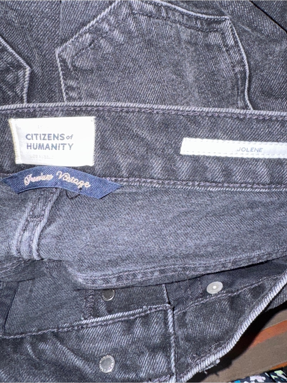 Citizens of Humanity Jolene High Rise Vintage Jeans Black Size 24 Button Fly - Picture 5 of 6
